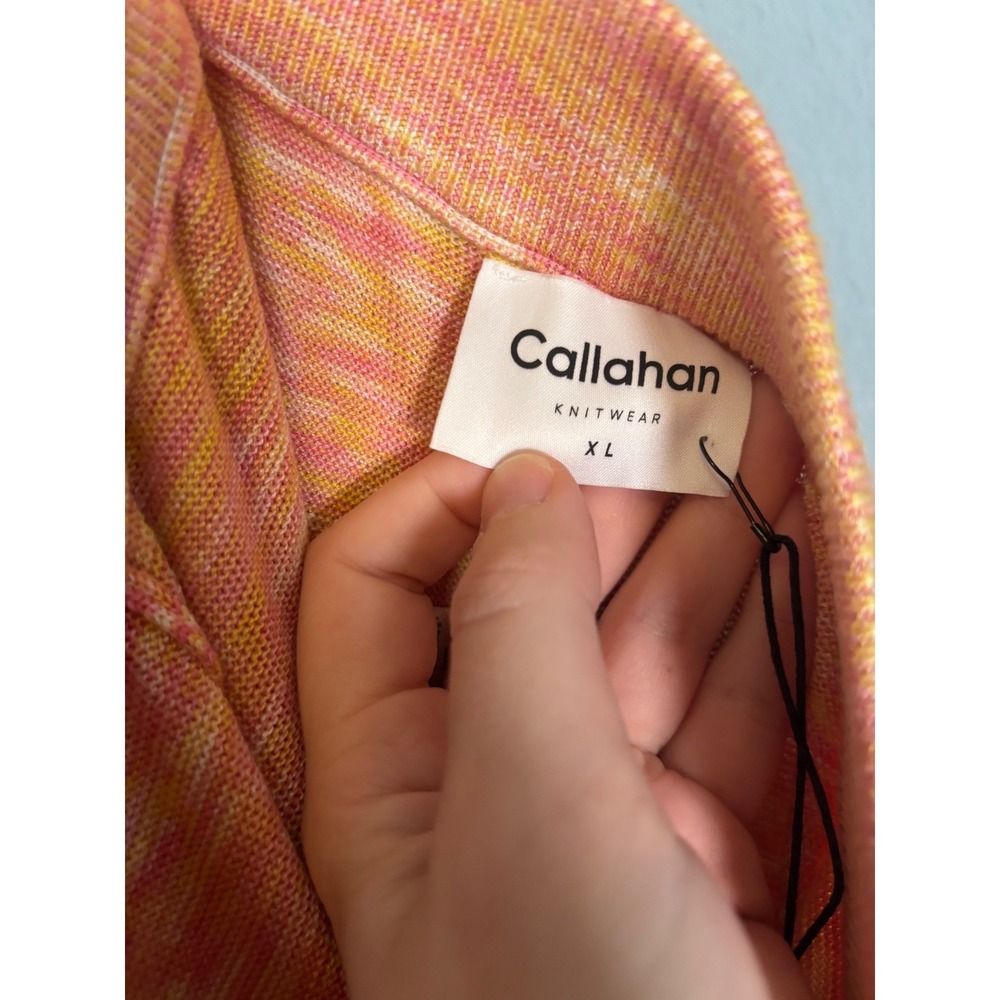 NWT Callahan Knitwear Space Dye Flare Pants Pink Orange Size XL Lounge - Picture 3 of 9